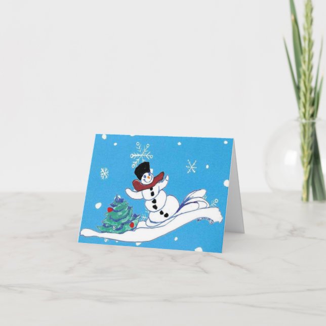 Tarjeta de felicitación doblada para navidades Sno (Anverso)