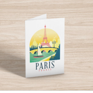 Tarjeta de felicitación doblada para viajes de cos