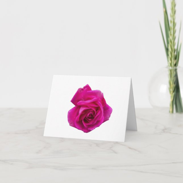 Tarjeta de Felicitación Doblada Rosa Rosa #5 (Anverso)