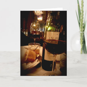 Tarjeta de felicitación "Doble cita con el vino ro
