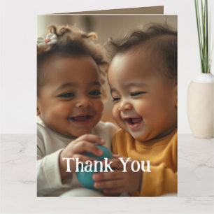 Tarjeta de Felicitación Doble con Dos Fotos y Text