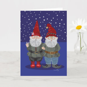 Tarjeta de Felicitación Doble de Gnome Nights