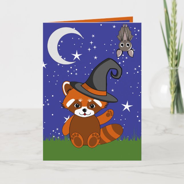 Tarjeta de Felicitación Doble de Halloween de Pand (Anverso)