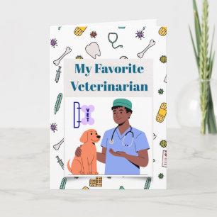 Tarjeta de Felicitación Doble de Mi Veterinario Fa