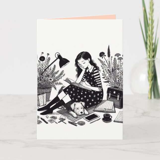 Tarjeta de Felicitación Doble del Estudiante (Anverso)