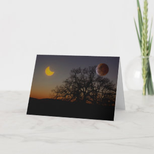 Tarjeta de felicitación doble Eclipse Blank