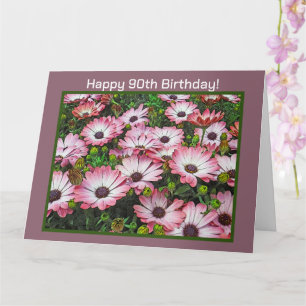 Tarjeta de Felicitación Doble "FELIZ 90 CUMPLEAÑOS