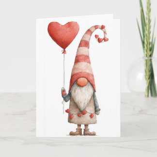 Tarjeta de Felicitación Doble-Gnome Adorable de Sa
