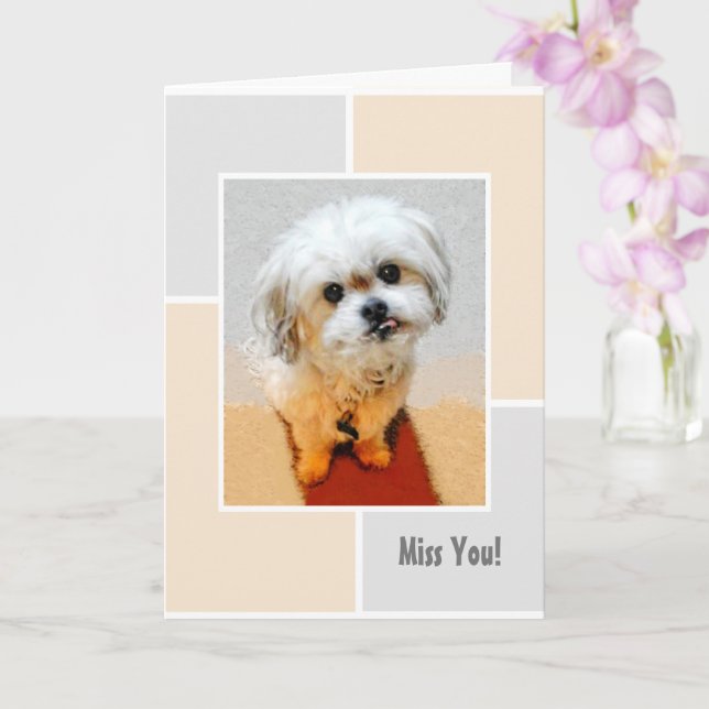 Tarjeta de Felicitación Doble Malshi Perro Te Extr (Orquídea)