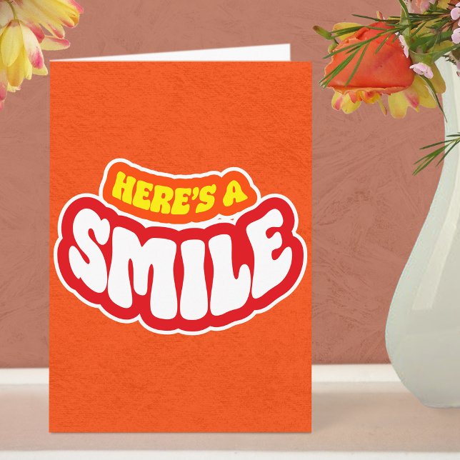 Tarjeta de Felicitación Doble Moderna Simple de Te (Smile Thank You Card - Yellow)