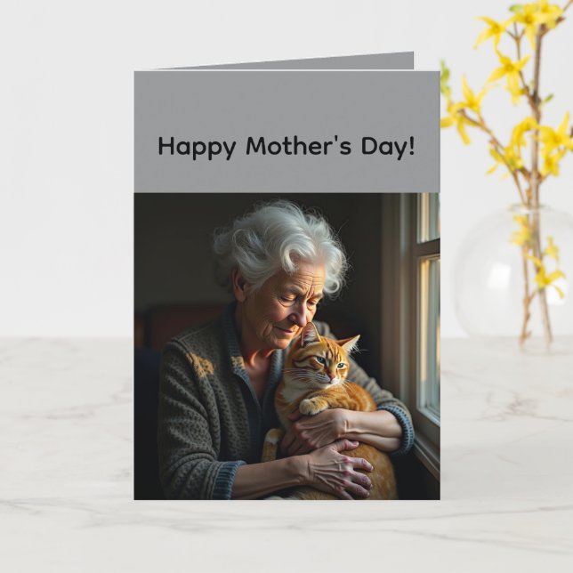 Tarjeta de Felicitación Doble para el Día de la Ma (flor amarilla)