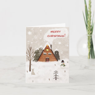 Tarjeta de Felicitación Dobleada "Navidad Acogedor