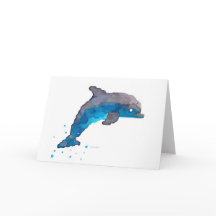 Tarjeta de felicitación Dolphin Watercolor