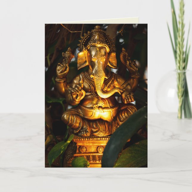 tarjeta de felicitación dorada ganesha (Anverso)