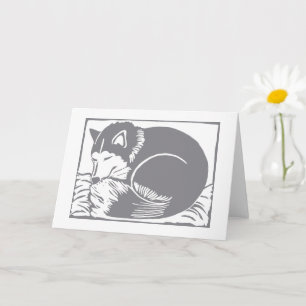 Tarjeta de felicitación dorsal y gris espantado y