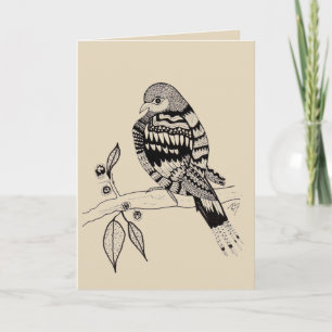 Tarjeta de felicitación Dove en blanco y negro