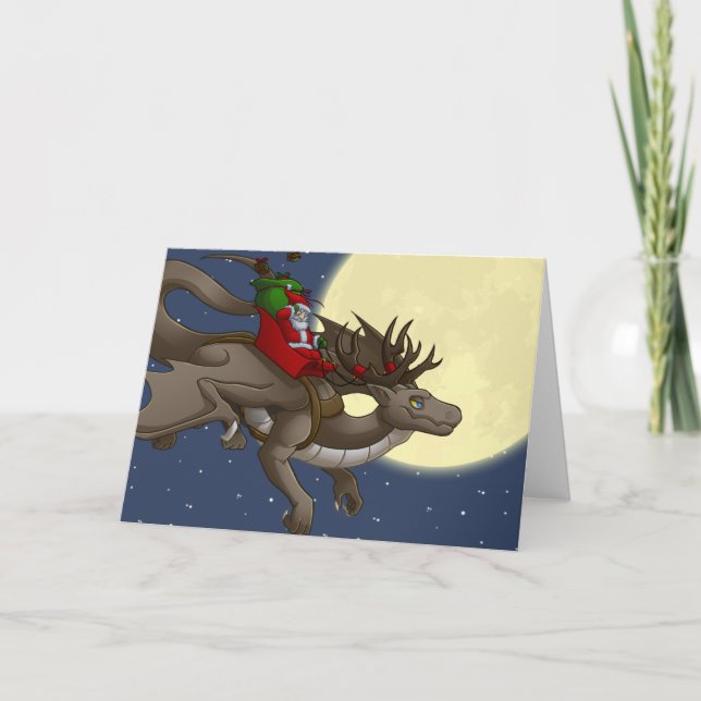 Tarjeta de felicitación Dragon para navidades (Anverso)