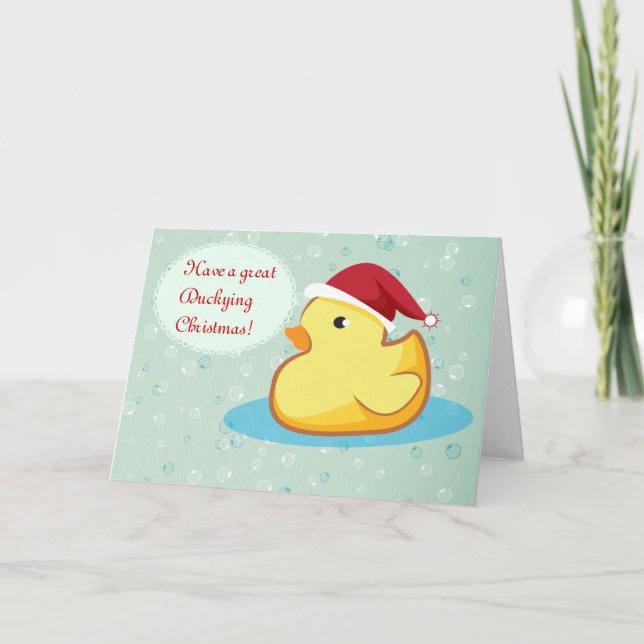 Tarjeta de felicitación ducky de goma amarilla de (Anverso)