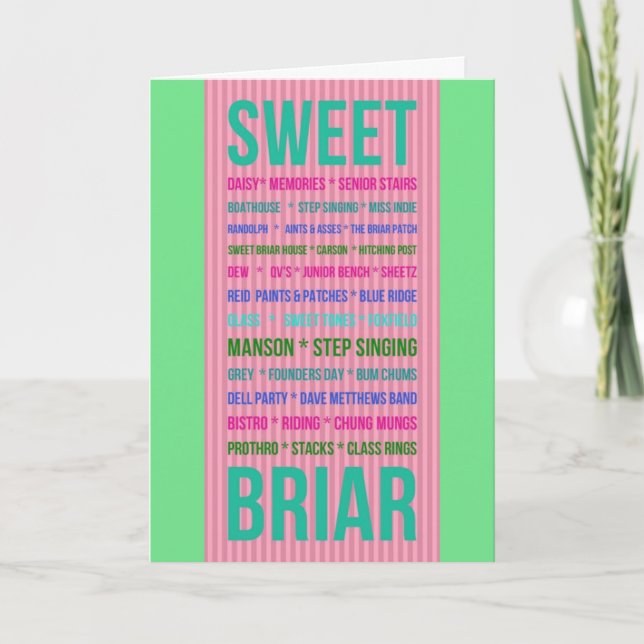 Tarjeta de felicitación DULCE de los RECUERDOS del (Anverso)
