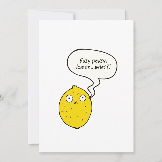 Tarjeta de felicitación Easy Peasy Lemon What?! (Anverso)