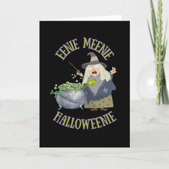 Tarjeta de felicitación Eenie Meenie Halloweenie,  (Anverso)
