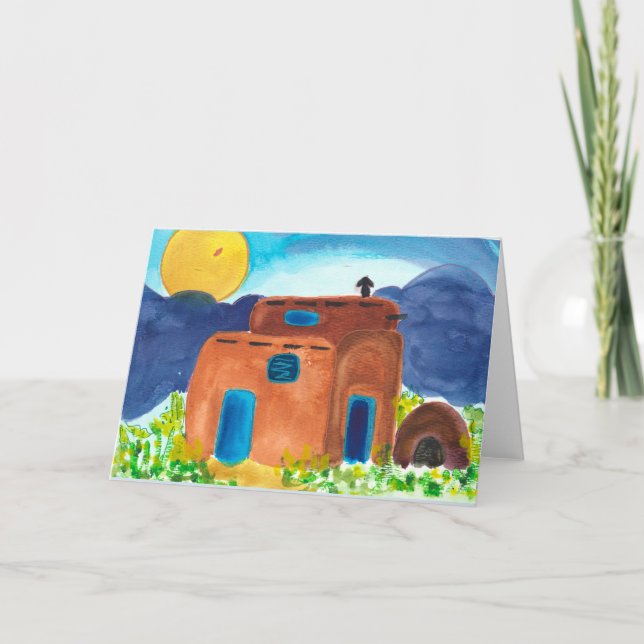 Tarjeta de felicitación El Adobe New Mexico (Anverso)