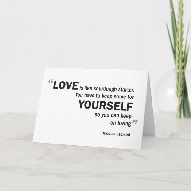 Tarjeta de felicitación - el 'amor es como el pan (Anverso)