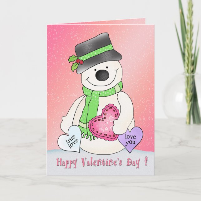 Tarjeta de felicitación el día de San Valentín Sno (Anverso)