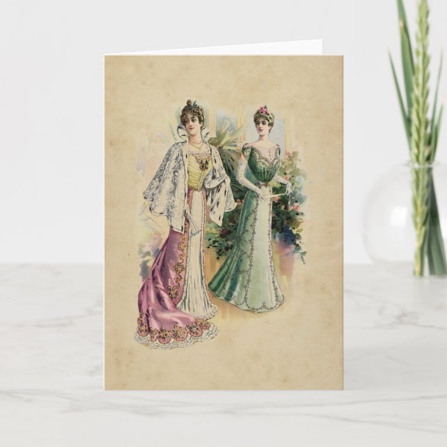 Tarjeta de felicitación elegante de las señoras (Anverso)