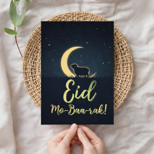Tarjeta de felicitación elegante de oveja Eid Al A