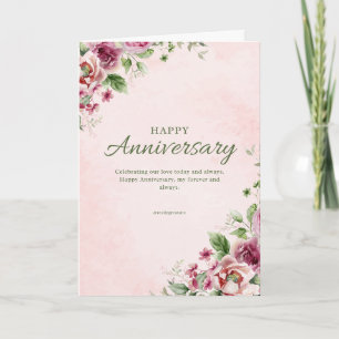 Tarjeta de felicitación elegante doblada de aniver