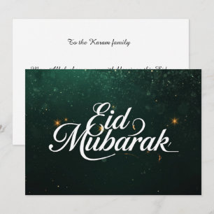 Tarjeta de felicitación elegante Eid Mubarak perso