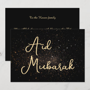 Tarjeta de felicitación elegante Eid Mubarak perso