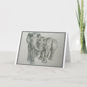 Tarjeta de felicitación Elephants Blank