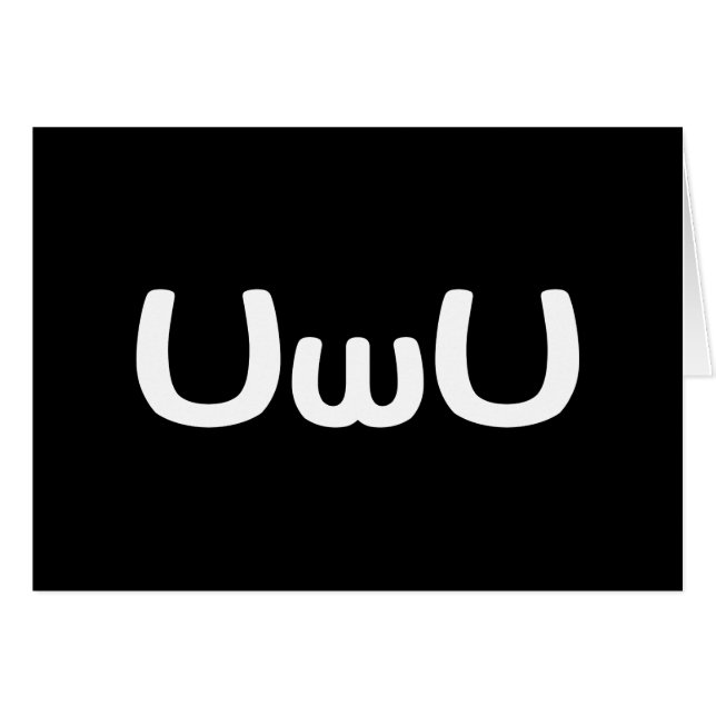 Tarjeta de felicitación Emoticon de UwU Happy Anim (Anverso (Horizontal))