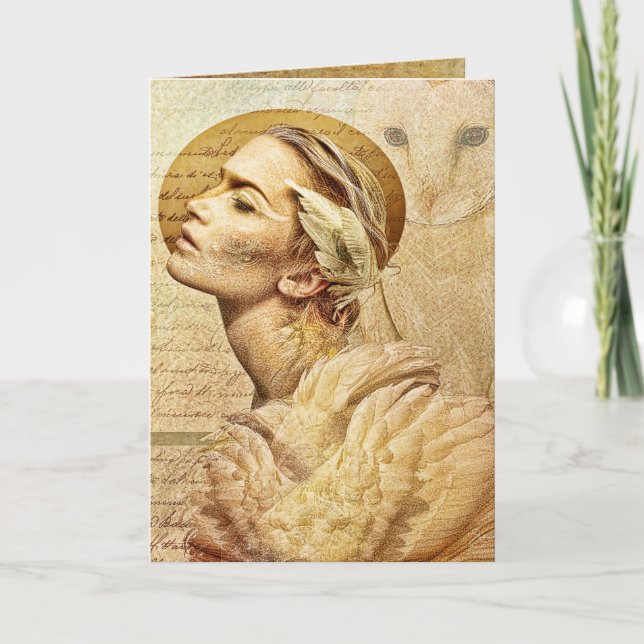 tarjeta de felicitación emplumada de los amigos (Anverso)