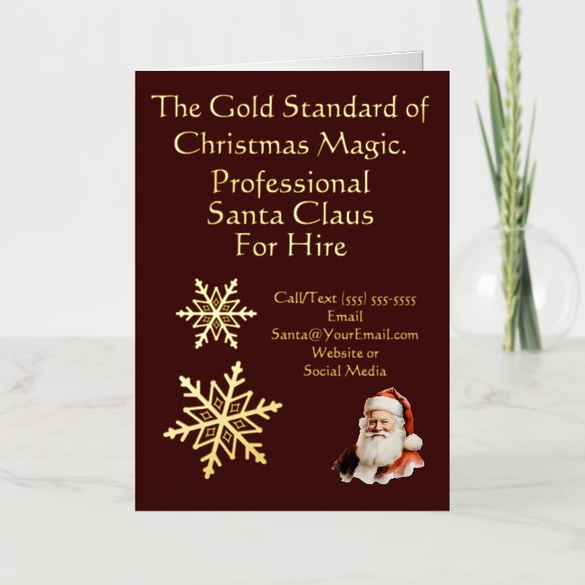 Tarjeta de Felicitación Empresarial de Papá Noel c (Anverso)