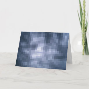 Tarjeta de felicitación en blanco a cuadros azules