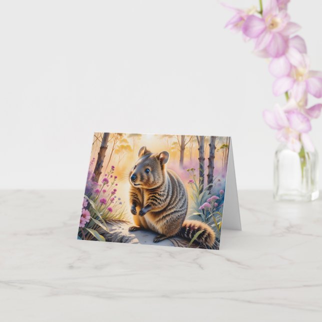 Tarjeta de felicitación en blanco con acuarela de  (Orquídea)