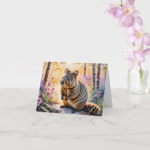 Tarjeta de felicitación en blanco con acuarela de 