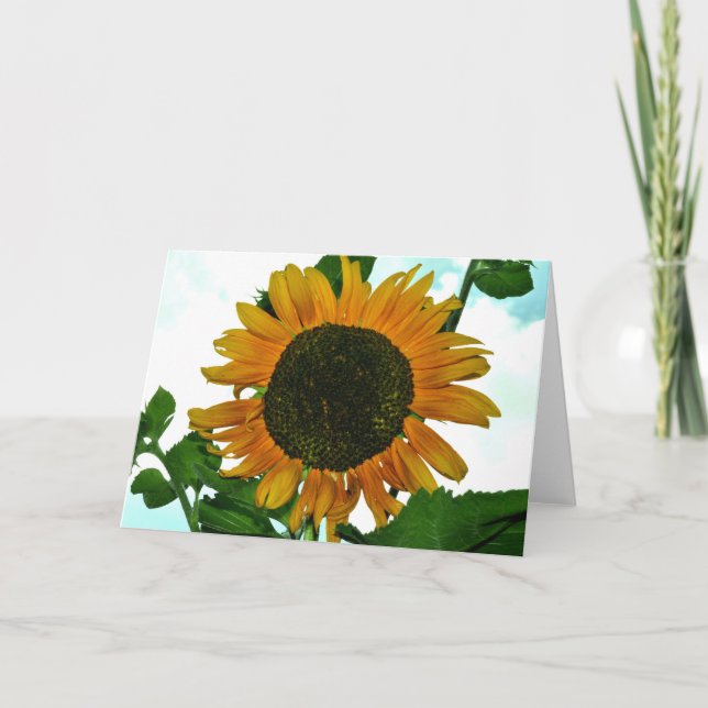 Tarjeta de felicitación en blanco con la foto del (Anverso)