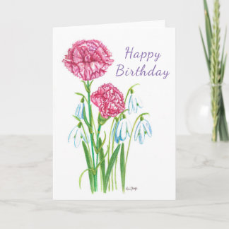 Tarjeta de felicitación en blanco con las flores