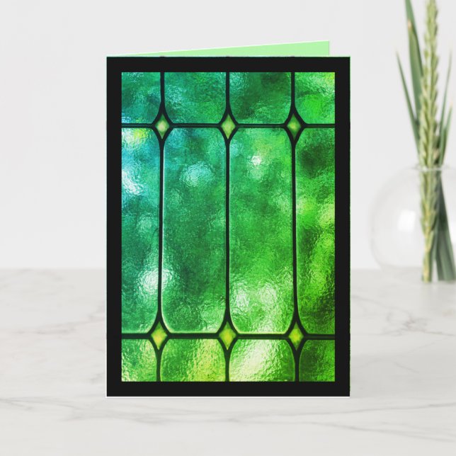 Tarjeta de felicitación en blanco con vidrio emplo (Anverso)