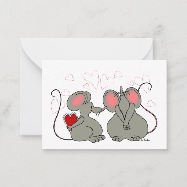 Tarjeta de Felicitación en Blanco de Amor de Rata  (Anverso)