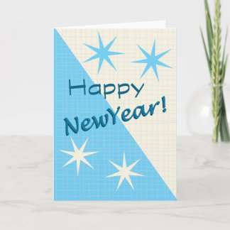 Tarjeta de felicitación en blanco de Año Nuevo ret