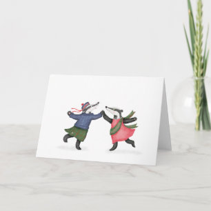 Tarjeta de felicitación en blanco de ceilidh de te