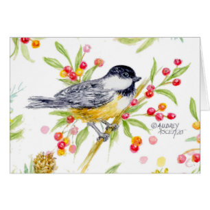 Tarjeta de felicitación en blanco de Chickadee nav