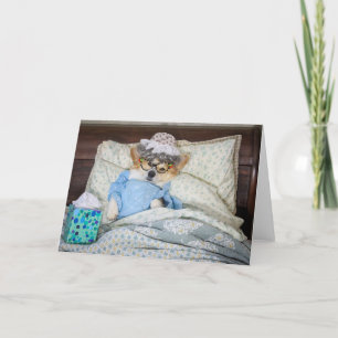 Tarjeta de felicitación en blanco de Corgi en la c