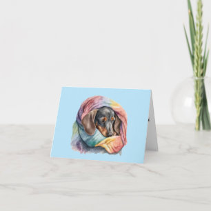 Tarjeta de felicitación en blanco de Dachshund dur