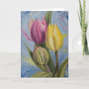 Tarjeta de felicitación en blanco de flores de pri